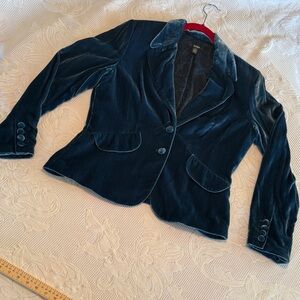 Alfani Women's Velvet Blazer - Deep Blue